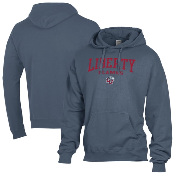 Men's ComfortWash  Navy Liberty Flames Fleece Hoodie