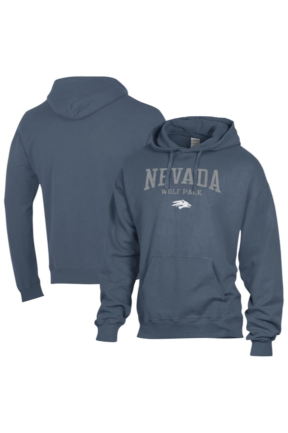 Men's ComfortWash Navy Nevada Wolf Pack Fleece Hoodie