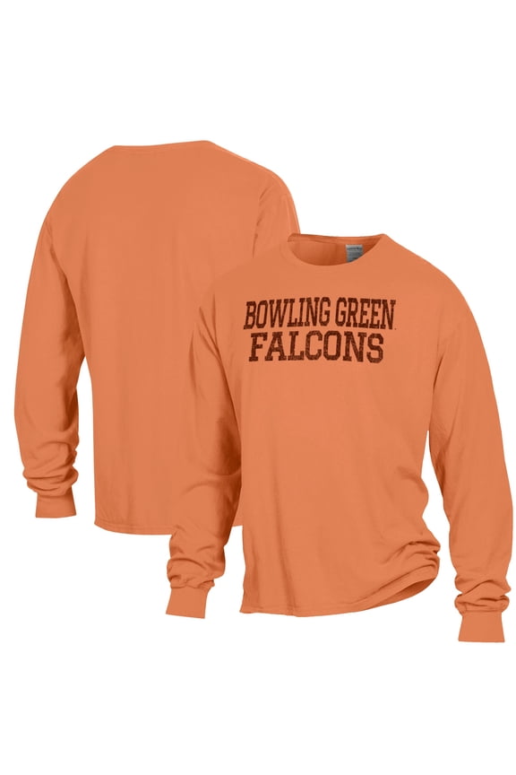 Men's ComfortWash Orange Bowling Green St. Falcons Stack Garment Dyed Long Sleeve T-Shirt