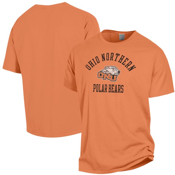 Men's ComfortWash Orange Ohio Northern Polar Bears Arch Logo Garment Dyed T-Shirt