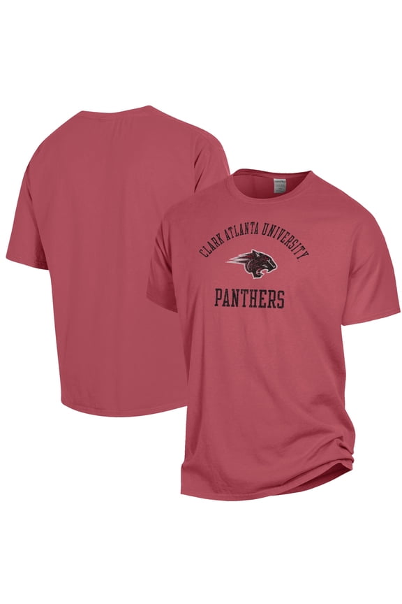 Men's ComfortWash Red Clark Atlanta University Panthers Arch Logo Garment Dyed T-Shirt