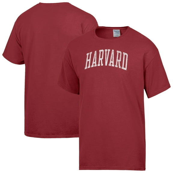 Men's-ComfortWash  Red Harvard Crimson Distressed Arch T-Shirt
