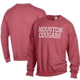 thumbnail image 1 of Men's ComfortWash Red Houston Cougars Stack Garment Dyed Crewneck Pullover Sweatshirt, 1 of 3