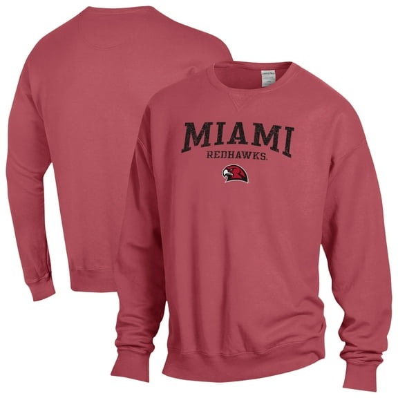 Men's ComfortWash Red Miami University RedHawks Fleece Sweatshirt