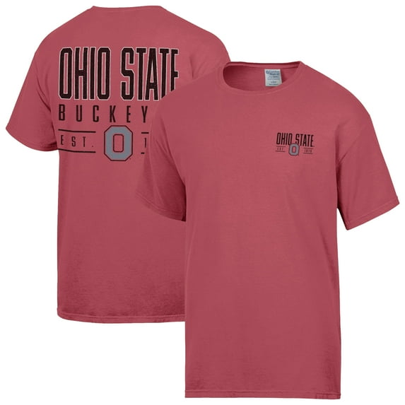 Men's ComfortWash Scarlet Ohio State Buckeyes Big Name T-Shirt