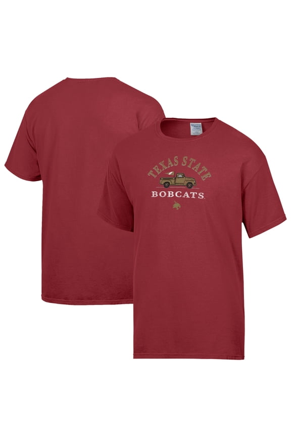 Men's ComfortWash Red Texas State Bobcats Truck T-Shirt