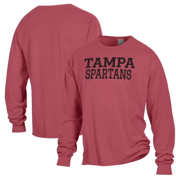 Men's ComfortWash Red University of Tampa Spartans Garment Dyed Long Sleeve T-Shirt