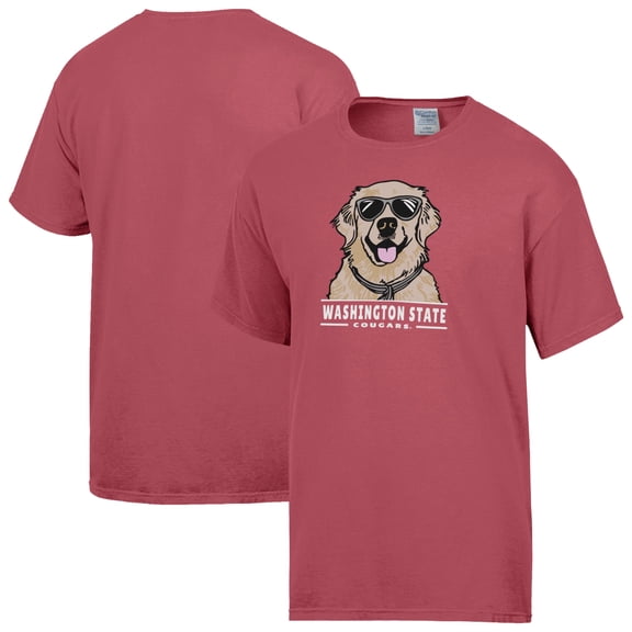 Men's ComfortWash Red Washington State Cougars Dog T-Shirt