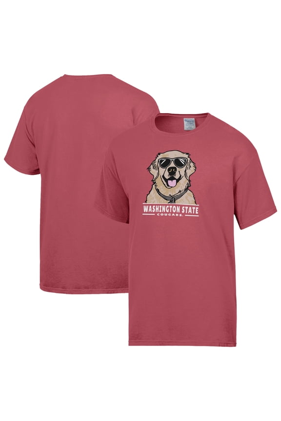 Men's ComfortWash Red Washington State Cougars Dog T-Shirt