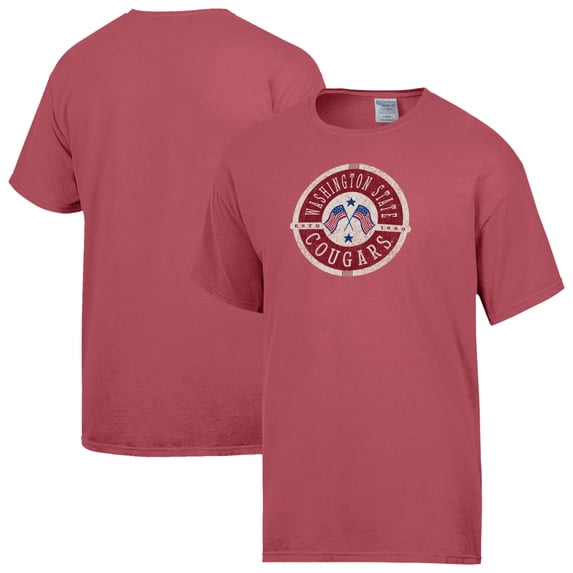 Men's ComfortWash Red Washington State Cougars Flag T-Shirt