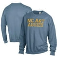 thumbnail image 1 of Men's ComfortWash Steel Blue North Carolina A&T Aggies Garment Dyed Fleece Crewneck Pullover Sweatshirt, 1 of 3