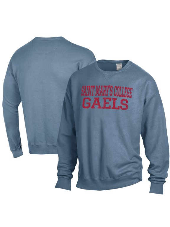 Men's ComfortWash Steel Blue Saint Mary's Gaels Garment Dyed Fleece Crewneck Pullover Sweatshirt