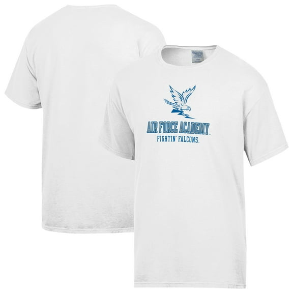 Men's ComfortWash White Air Force Falcons Logo Over Stacked T-Shirt