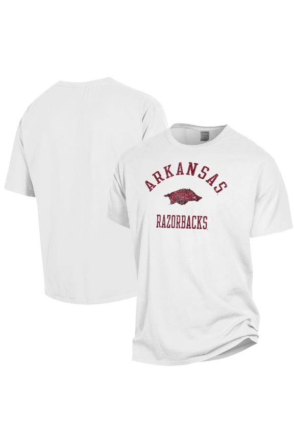 Men's ComfortWash White Arkansas Razorbacks Garment Dyed T-Shirt