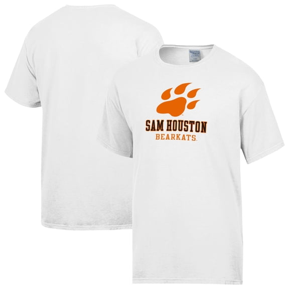 Men's ComfortWash White Sam Houston State Bearkats Logo Over Stacked T-Shirt