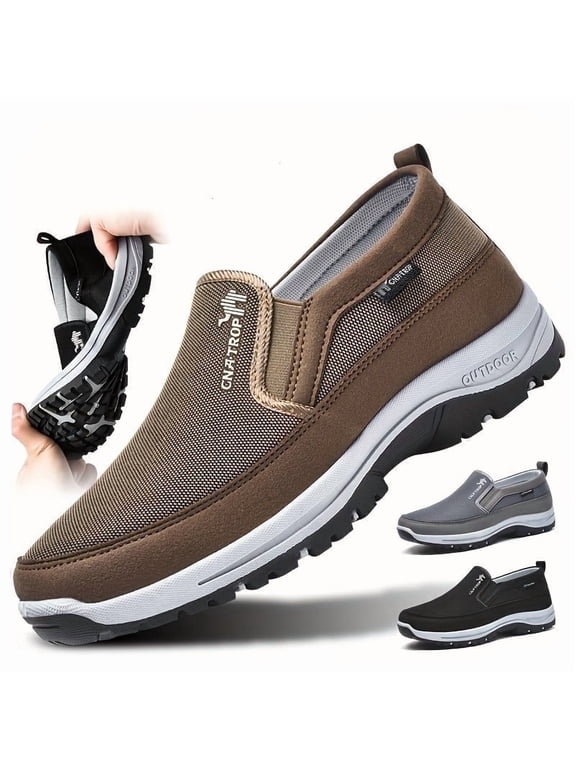 Men's Slip on Casual Shoes Lightweight Breathable Anti-Slip Walking Shoes, Outdoor Hiking Shoes
