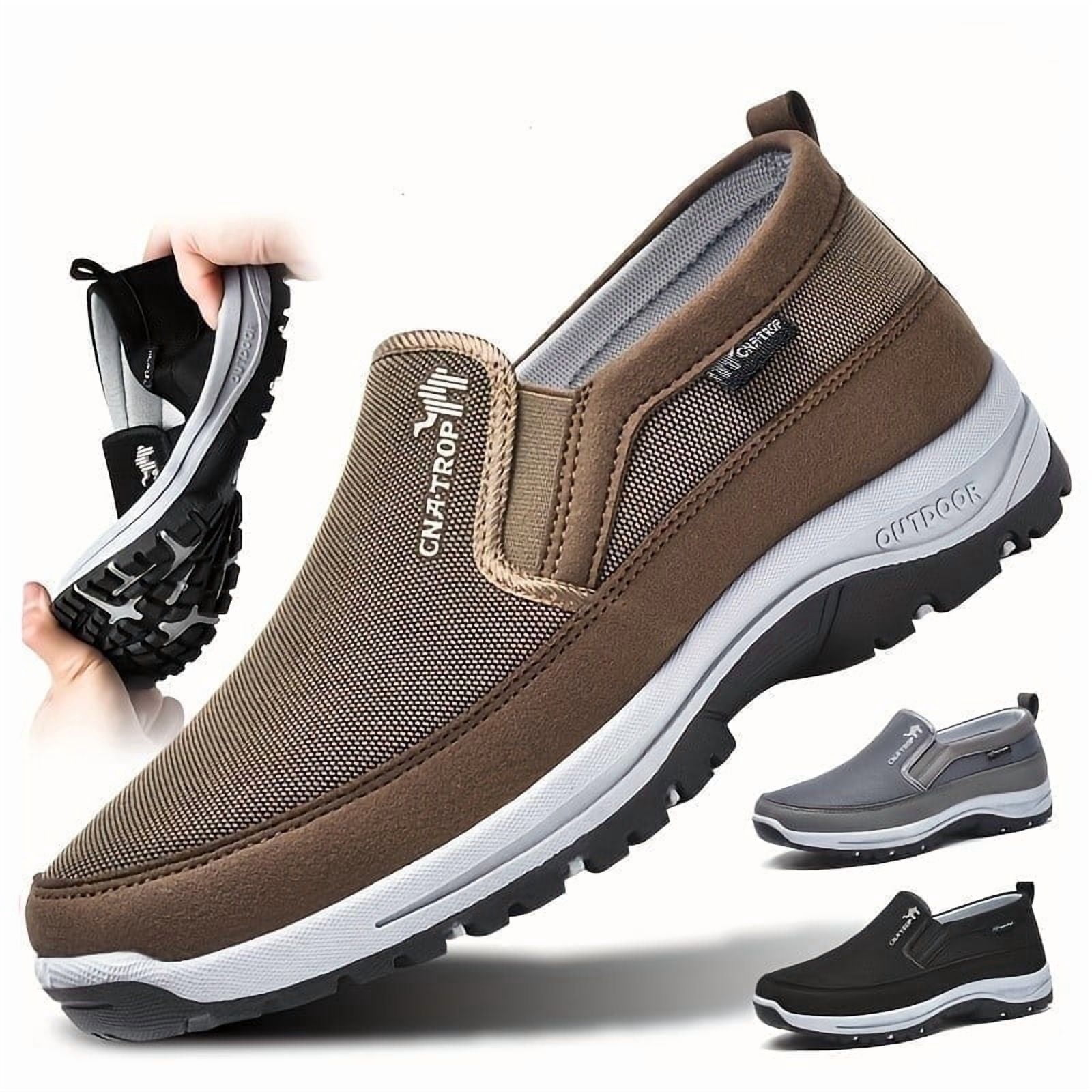 CNA.TROP Men's Slip on Casual Shoes Lightweight Breathable Anti-Slip Walking Shoes, Outdoor Hiking Shoes