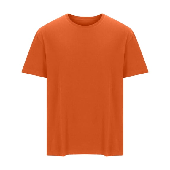 Men's Comfortable Cotton Crew Neck T-Shirts Casual Short Sleeve Regular-Fit Tops Plus Size Solid Pullover Tees