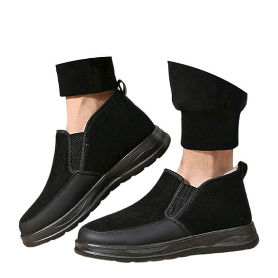 Men's Comfortable On Casual Shoes Breathable Walking Shoes Non Loafers For Daily Wear Lightweight Soft Sole 7.5 Black