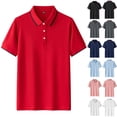thumbnail image 1 of Men's Comfortable Short Sleeve Shirt Nylon Spandex Blend, Turn Down Collar Regular Fit Casual Button Down, Quick Dry Breathable, For Daily Work Vacation Weekend Wear, Classic, 1 of 6