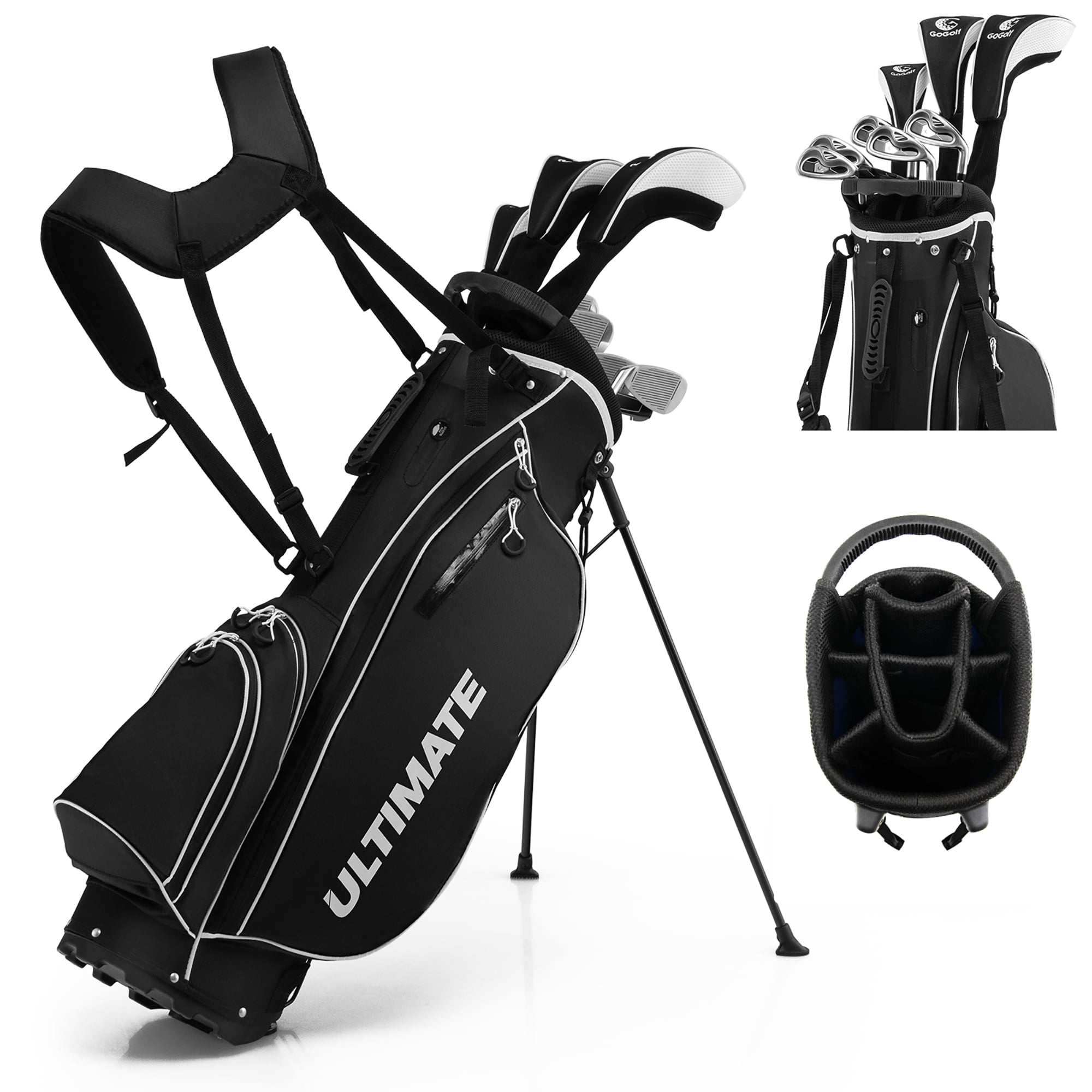 Men's Complete Golf Clubs Package Set 10 Pieces Includes Alloy Driver Black  - Walmart.com