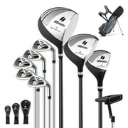 Men's Complete Golf Clubs Package Set 10 Pieces Includes Alloy Driver Gray