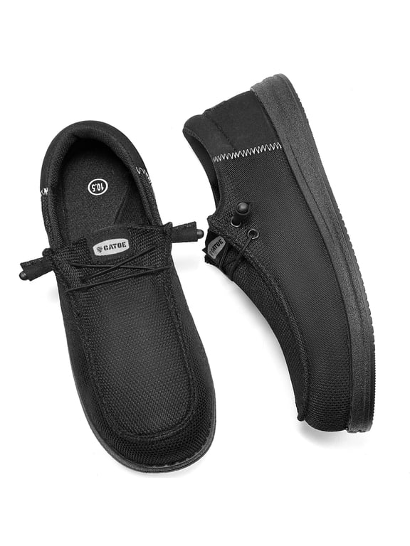 Men's Composite Toe Slip On Safety Shoes, Ultra Lightweight Non-Metallic Work Loafers, Breathable Cushioned Safety Shoes for Warehouse & Factory