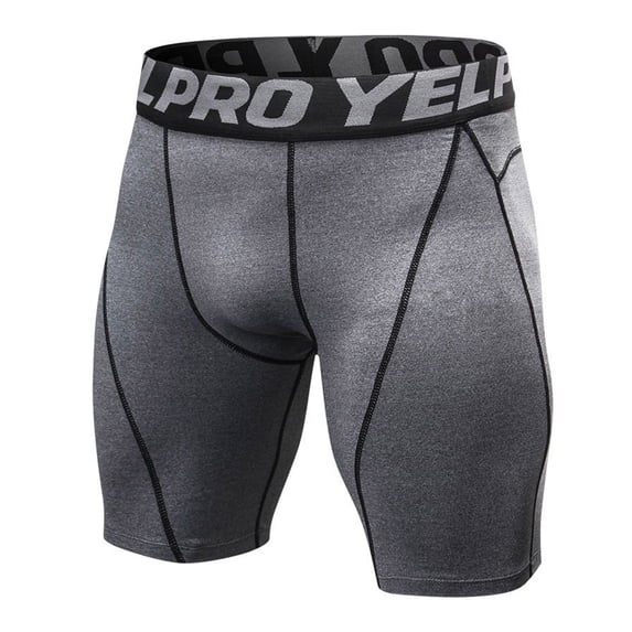 Men's Compression Athletic Shorts Tight Fit Performance Running Shorts with Elastic Waistband for Gym Workout Training and All Season Sports Wear,Grey,XL