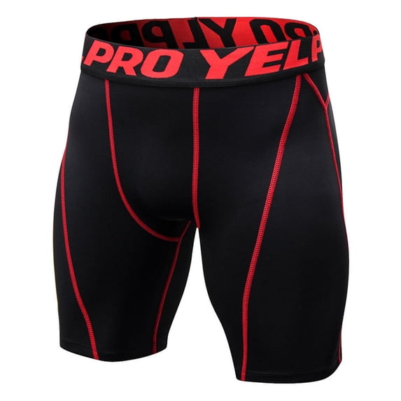Men's Compression Athletic Shorts Tight Fit Performance Running Shorts with Elastic Waistband for Gym Workout Training and All Season Sports Wear,Watermelon Red,M