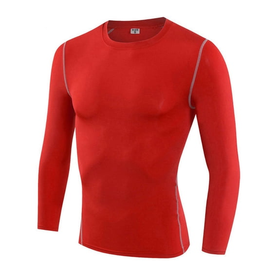 Men's Compression Base Layer Long Sleeve Athletic Top for Basketball Training Running Fitness Gym Workout Jacket