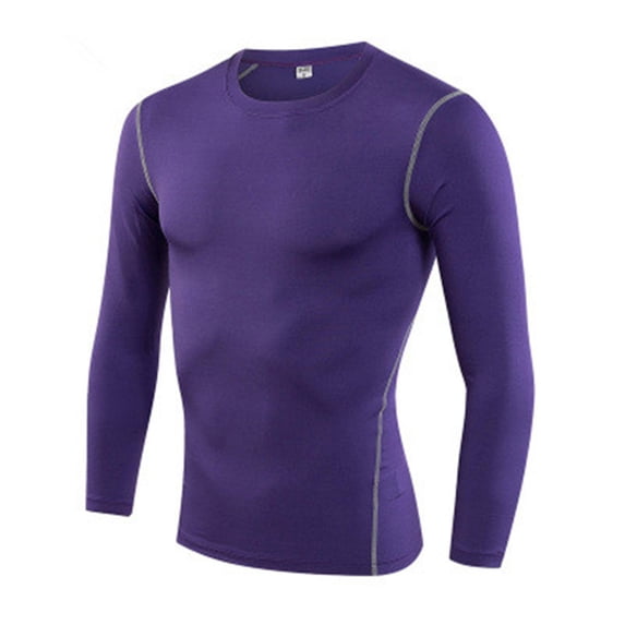 Men's Compression Base Layer Long Sleeve Athletic Top for Basketball Training Running Fitness Gym Workout Jacket