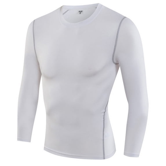 Men's Compression Base Layer Long Sleeve Athletic Top for Basketball Training Running Fitness Gym Workout Jacket