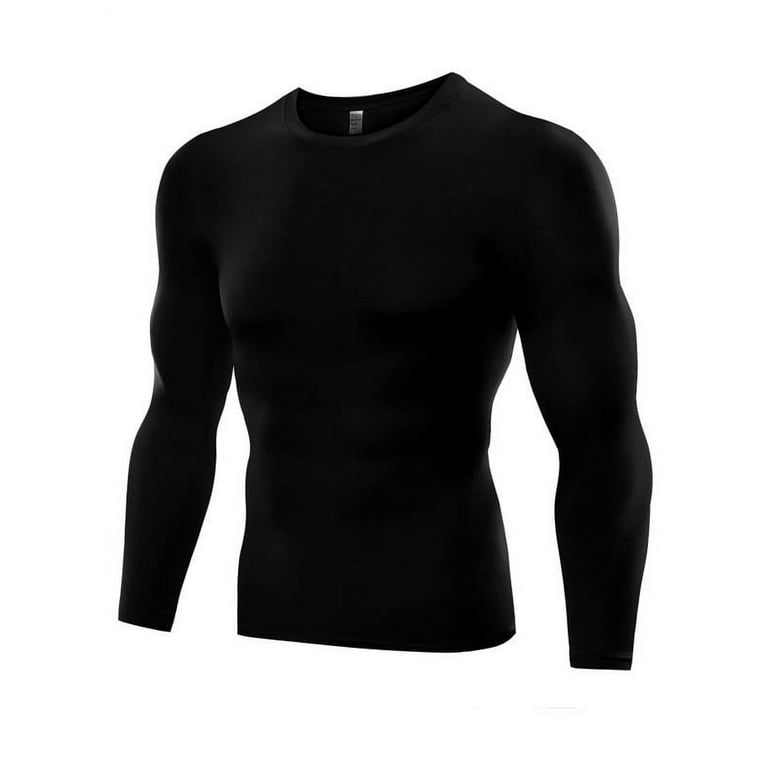 Black Men's Compression Shirts Long Sleeve Cool Dry Sports Baselayer T-Shirt  Top Running Workout Shirt Gym Undershirts : : Clothing, Shoes &  Accessories