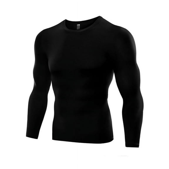 Men's Compression Baselayer Long Sleeve Shirt Cool Dry Athletic Sports Tops