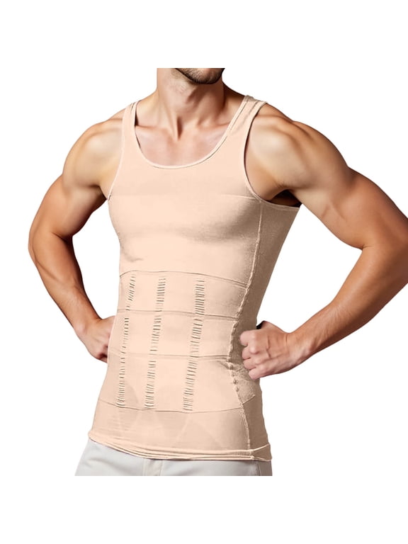 Men's Compression Body Shaper Vest - Abdominal & Posture Support Tank Top for Daily Wear & Gym Training