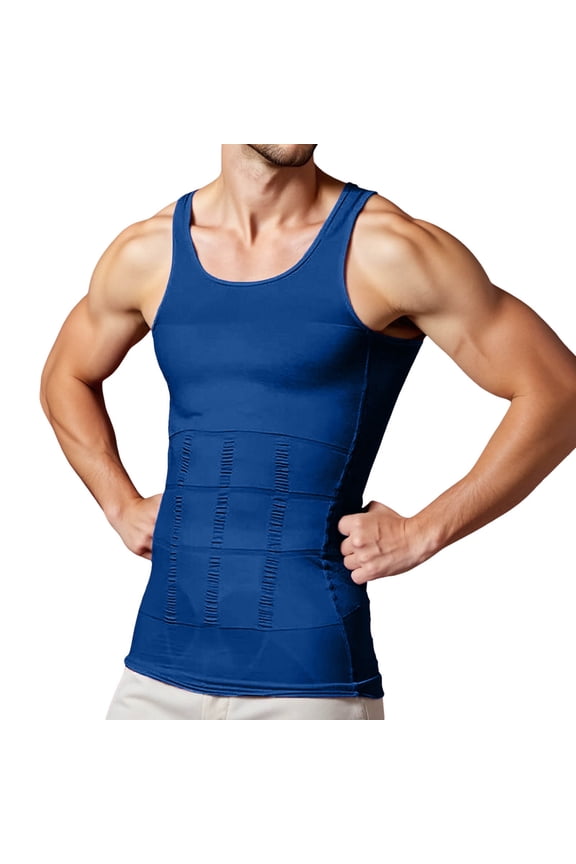 Men's Compression Body Shaper Vest - Abdominal & Posture Support Tank Top for Daily Wear & Gym Training