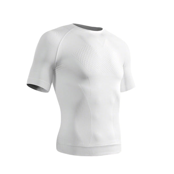 Men's Compression Bodybuilding Athletic T-Shirts Nylon Quick Dry Training Base Layer T Shirt, Short Sleeve Crew Neck Muscle Slim Fit Jacquard Textured Performance Tee for Workout