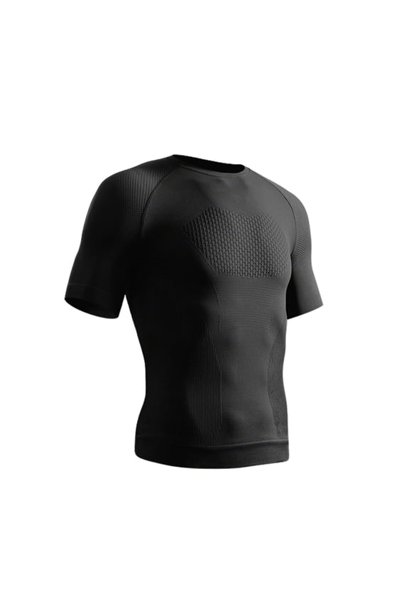 Men's Compression Bodybuilding Athletic T-Shirts Nylon Quick Dry Training Base Layer T Shirt, Short Sleeve Crew Neck Muscle Slim Fit Jacquard Textured Performance Tee for Workout