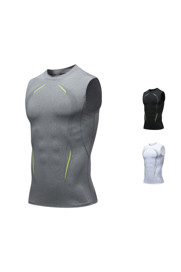Men's Compression Fit Muscle Tank Top for Athletic Training Running Workout Gym Exercise Sleeveless Shirt Daily Casual Wear