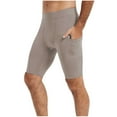 thumbnail image 1 of Men's Compression Legging Capris Cool Underwear Training Muscle Support Solid Legging Shorts with Pockets, 1 of 4