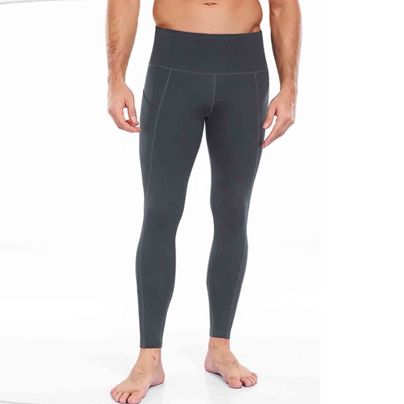 Men's Compression Leggings Running Tights Gym Pants Cool Dry Workout Base Layer Trousers for Sports Gym Yoga Football Cycling Gray XL