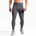 thumbnail image 1 of Men’s Compression Leggings for Gym Running Cycling - Elastic Soft Fabric, Muscle Support Activewear Base Layer Tights Gray XXXL, 1 of 7