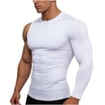thumbnail image 1 of Men's Compression Long Sleeve Shirt, Elastic One Shoulder Base Layer Tee Tops for Sports Workout Training Muscle Support White S, 1 of 4