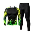 thumbnail image 1 of Men's Compression Long Sleeve Shirt and Leggings Set Running Gym Athletic Base Layer Workout, 1 of 6