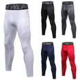 thumbnail image 1 of Men's Compression Pants 4-Way Stretch Quick Dry Moisture Wicking Breathable Gym Workout Tights White, 1 of 4