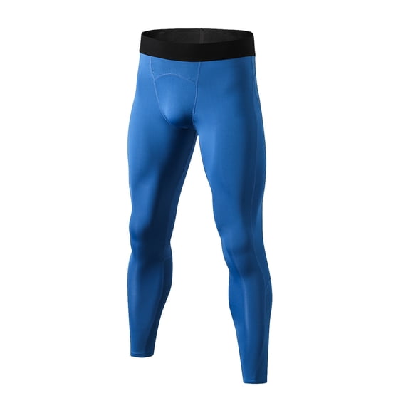 Men's Compression Pants, Athletic Leggings Base Layer Cool Dry Workout Tights for Running Yoga Gym Basketball Blue