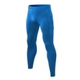 thumbnail image 1 of Men's Compression Pants Leggings Sports Tights Performance Athletic Baselayer Workout Running Size 2XL Blue, 1 of 3