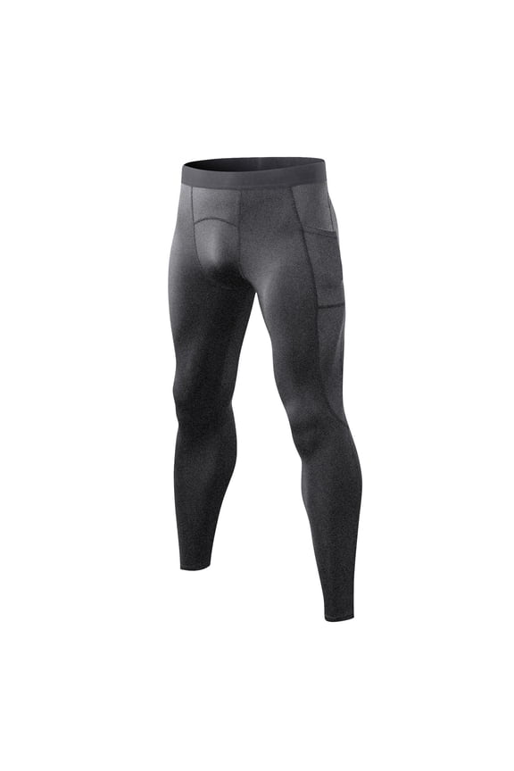 Men's Compression Pants Leggings Sports Tights Performance Athletic Baselayer Workout Running Size 2XL Gray