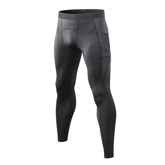 Men's Compression Pants Leggings Sports Tights Performance Athletic Baselayer Workout Running Size 2XL Gray