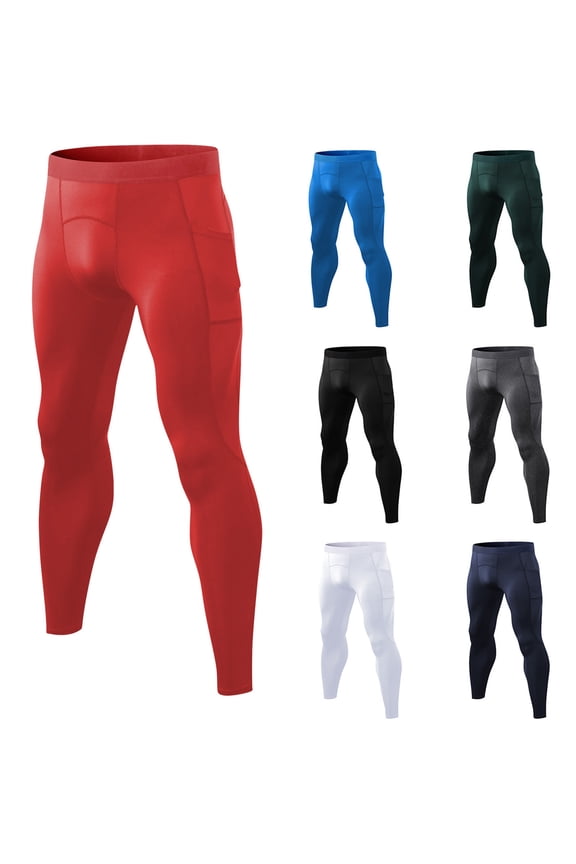 Men's Compression Pants Leggings Sports Tights Performance Athletic Baselayer Workout Running Size 2XL White
